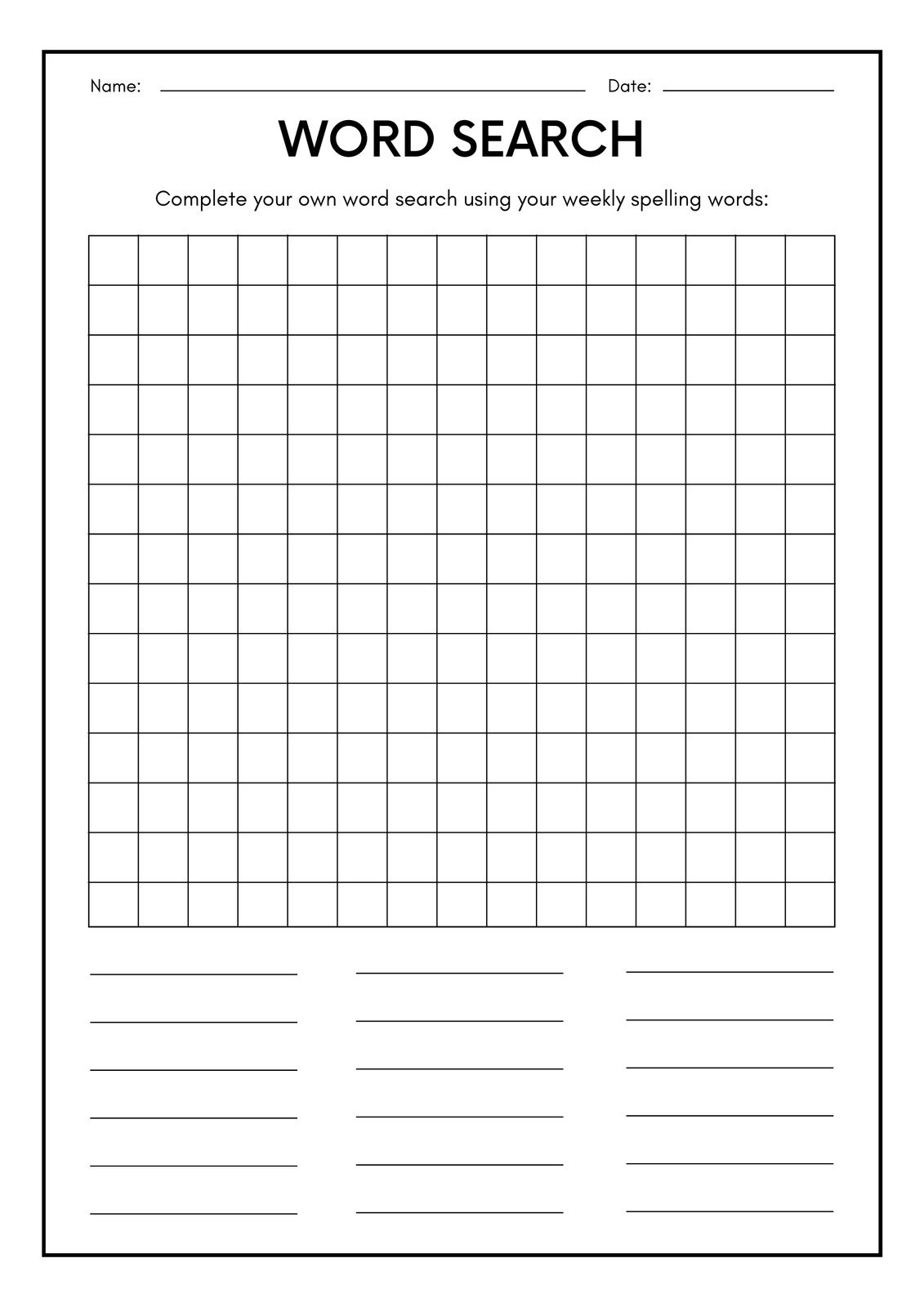 Free Printable Word Search Worksheet Templates Canva 59 OFF