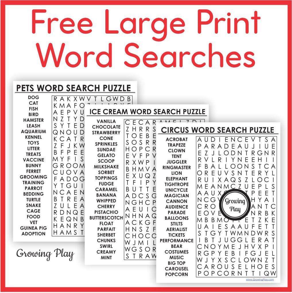 Free Printable Word Searches Large Print FREE Printable A Z