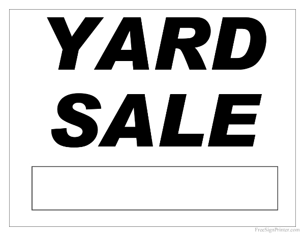 Free Printable Yard Sale Sign