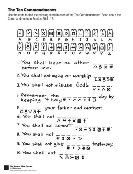 Free Ten Commandments Printable Pack Worksheets Library