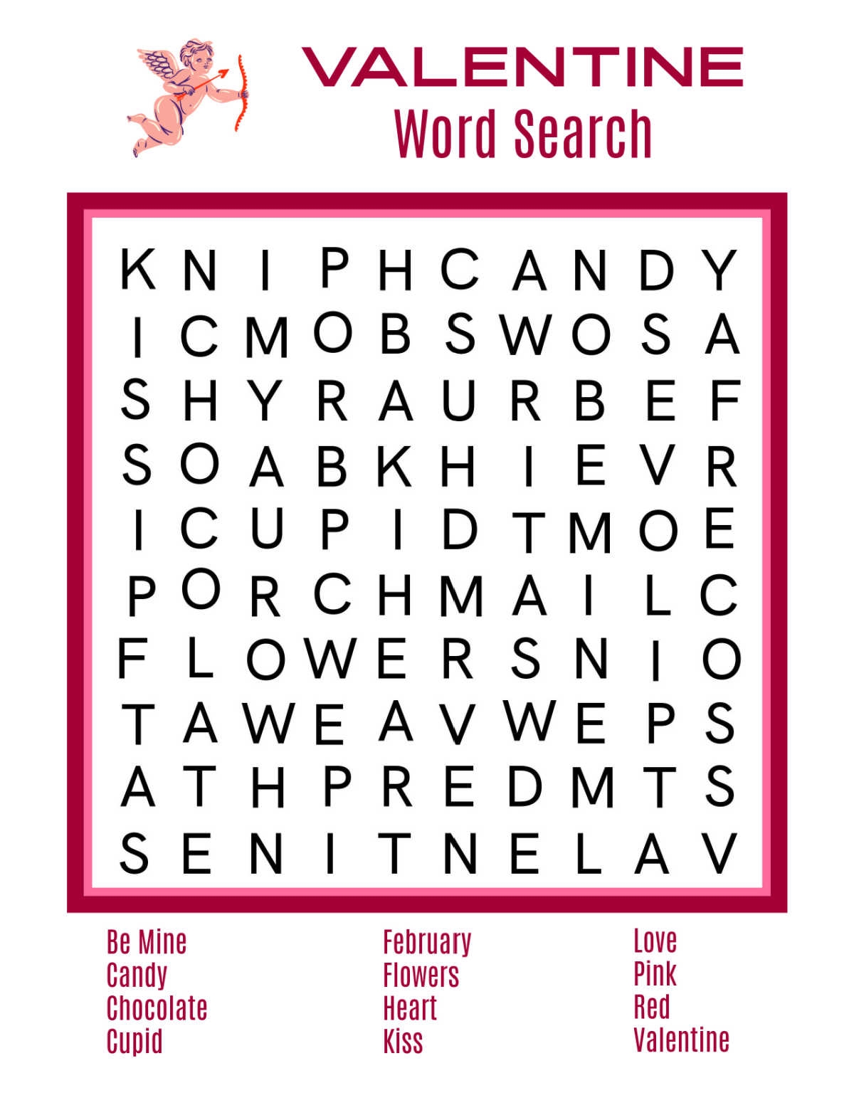 Free Valentine Word Search Printable 2023 Get Valentines Day 2023 Update