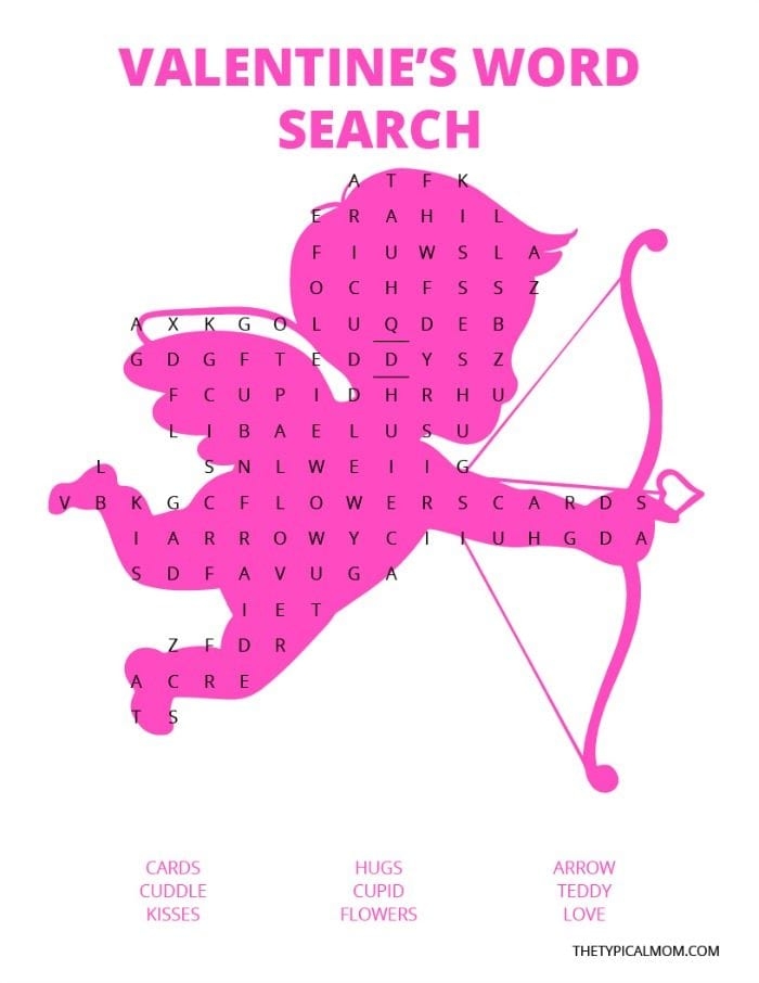 Free Valentines Day Word Search Printables PDF