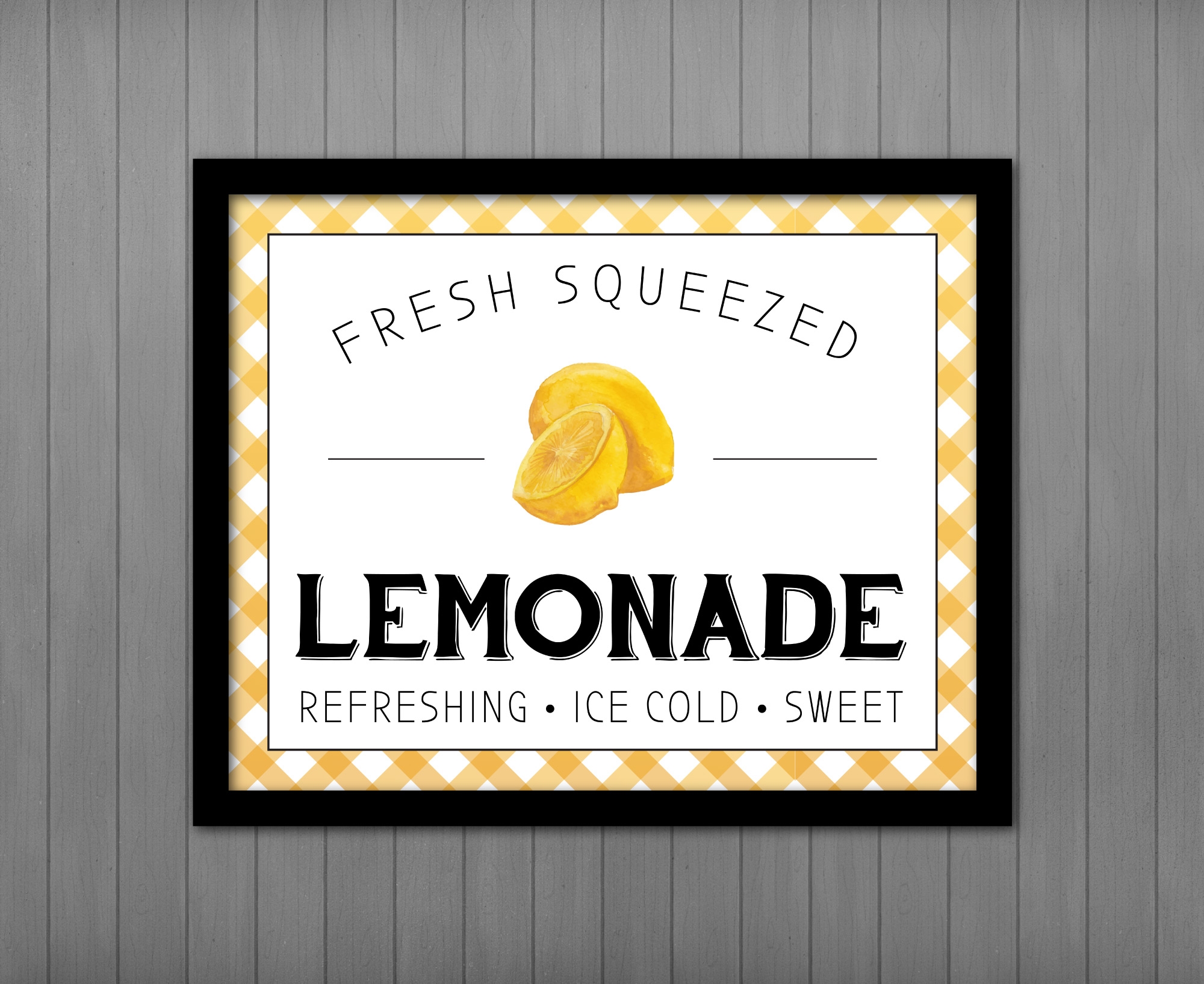 Fresh Squeezed Lemonade Sign PRINTABLE Summer Decor Printables By 