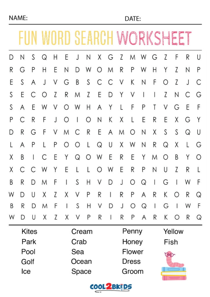 Fun Word Searches Cool2bKids Printable Word Search