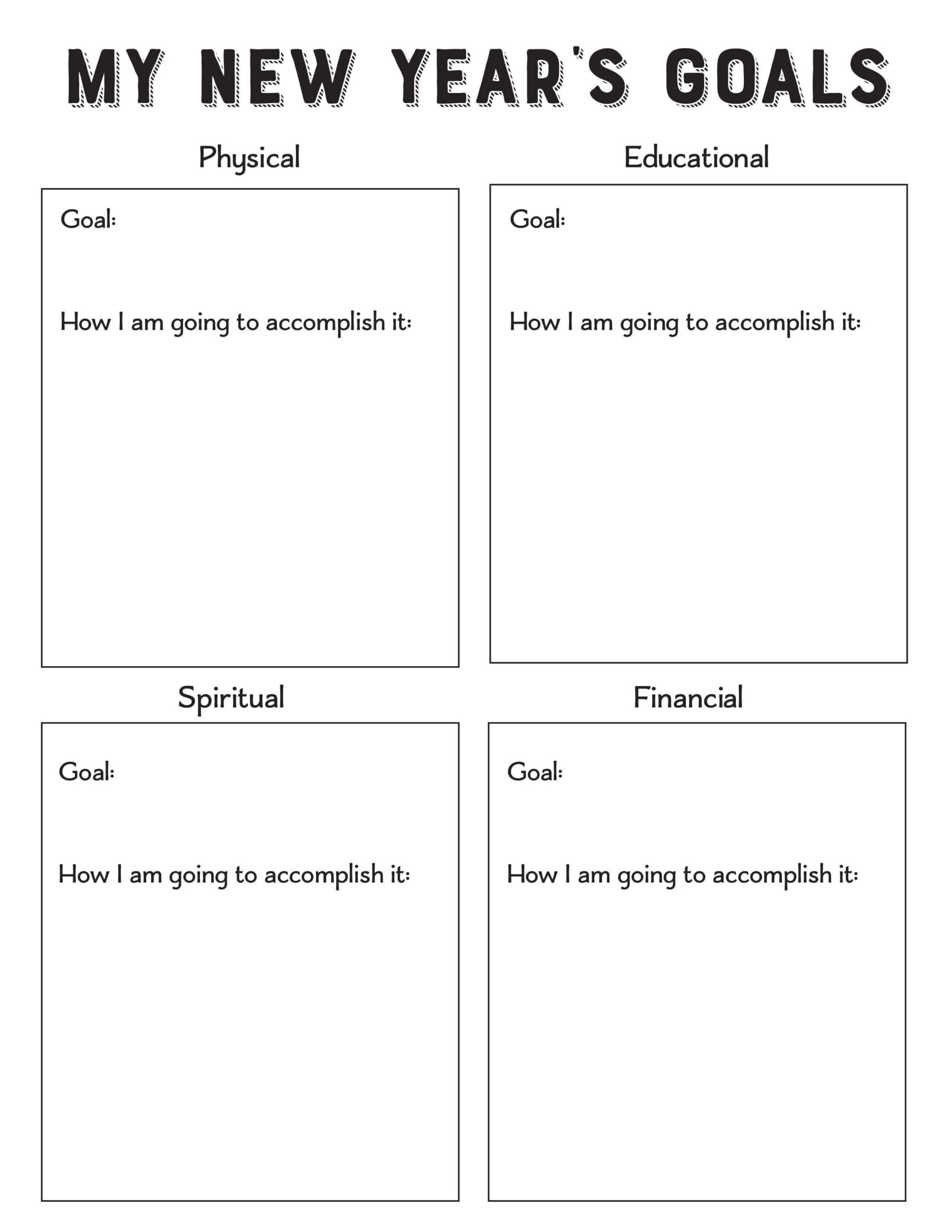 Goals For 2025 Worksheet Free Printable Christoffer M Bech