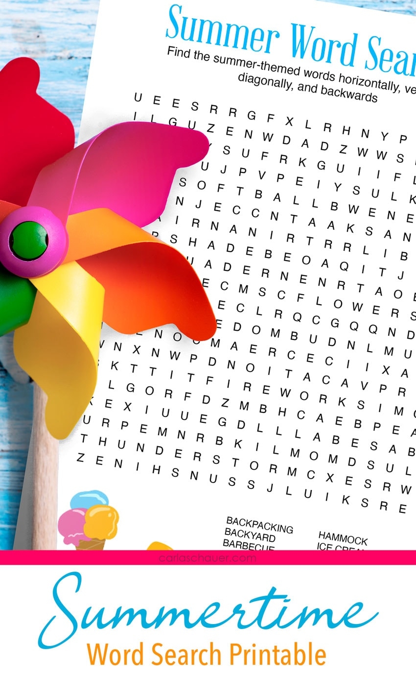 Grab This Fun Summer Word Search Printable Carla Schauer Designs