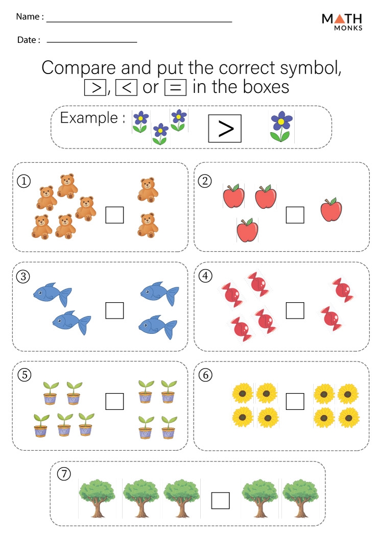Greater Than Less Than Free Printable Worksheets