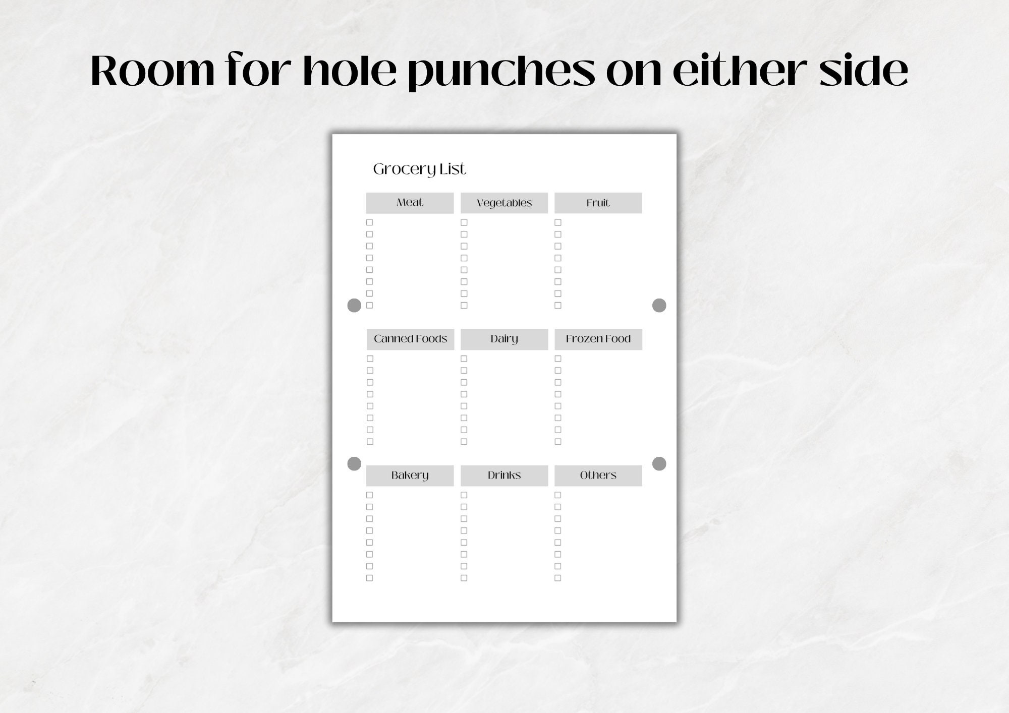 Grocery List Printable Food Shopping List Template Grocery Planner 
