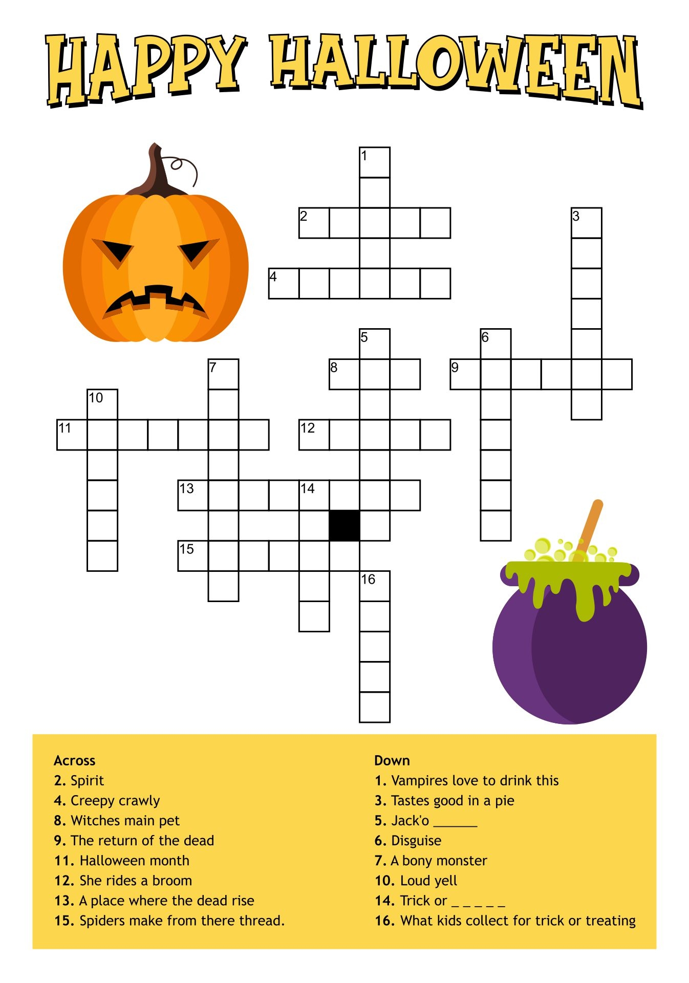 Halloween Word Puzzles Printable