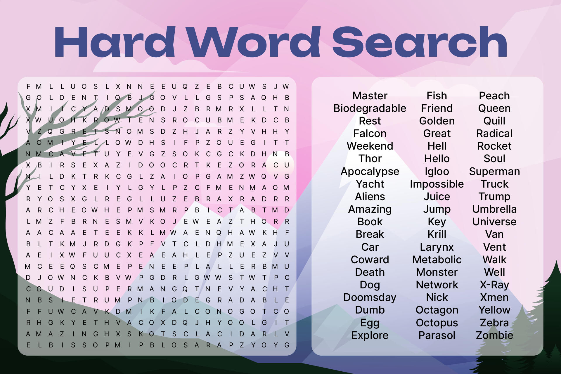 Hard Christmas Word Search 12 Free PDF Printables Printablee