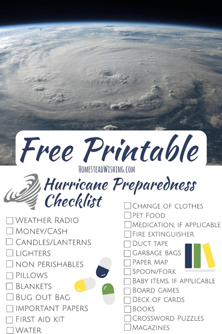 Hurricane Supply List Printable