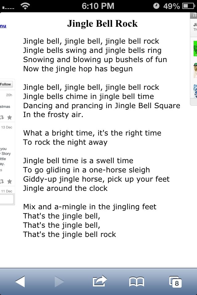 Jingle Bells Words Printable Printable Templates Free