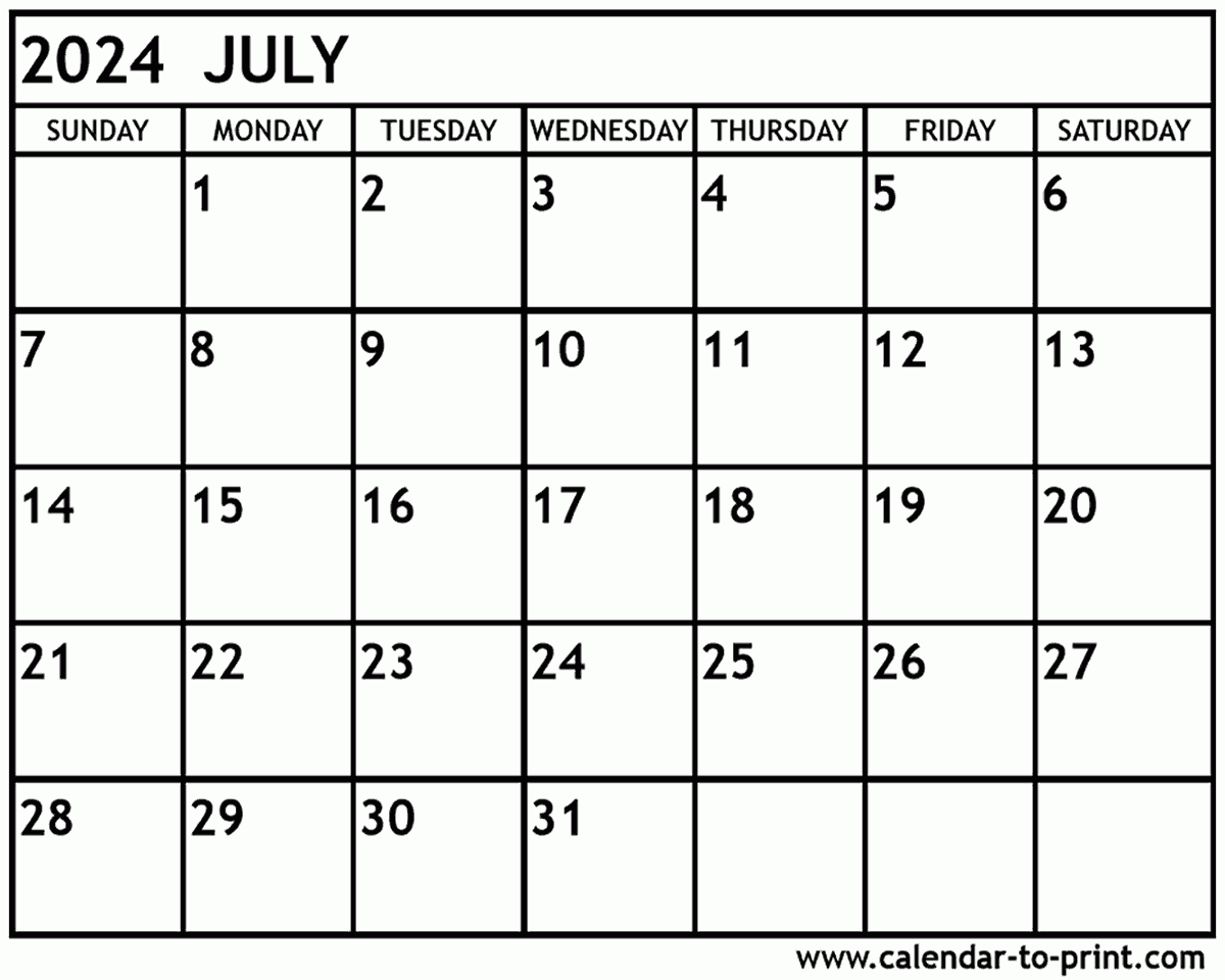 July 2024 Calendar Printable Free Pdf Bab Frederica
