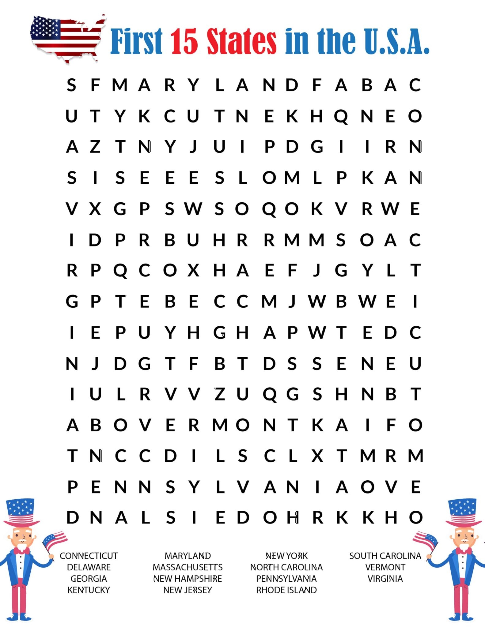 Kids Word Search Printable