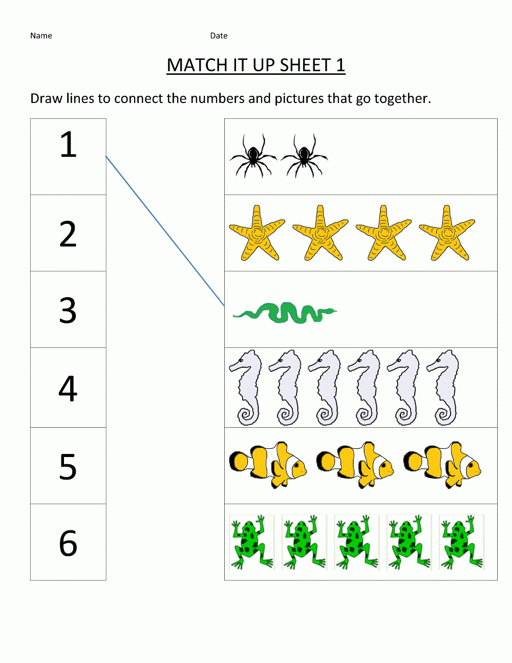 Kindergarten Learning Worksheets Match Learning Printable