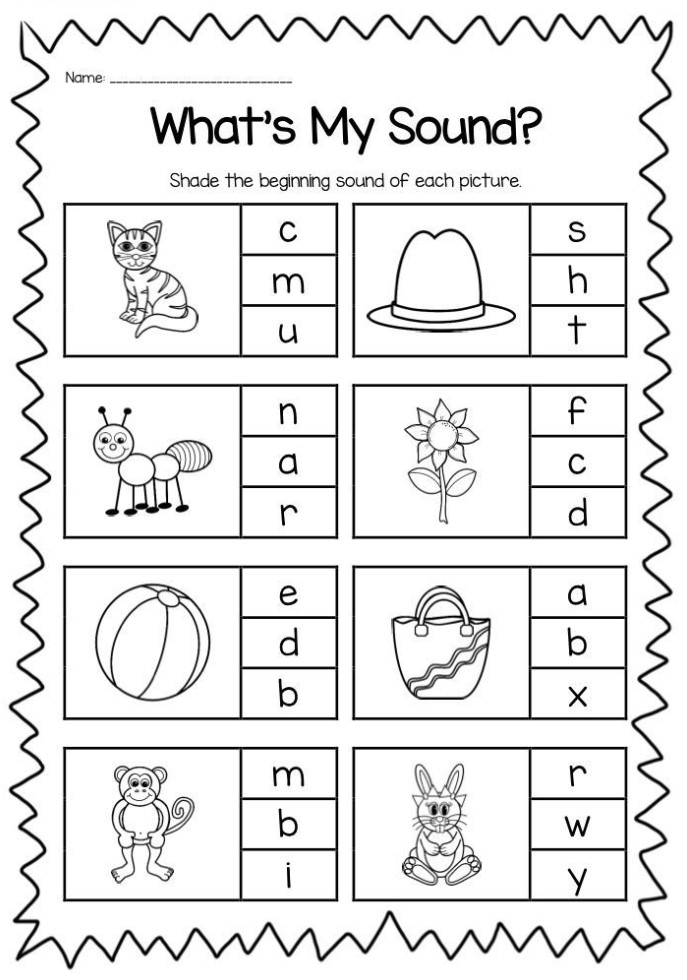 Kindergarten Phonics Worksheets Printable Free Kindergarten Worksheets