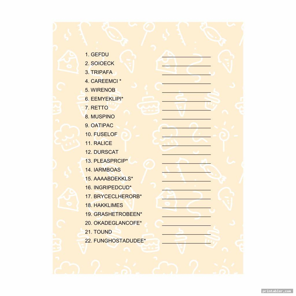 Large Print Word Jumbles Printable Gridgit