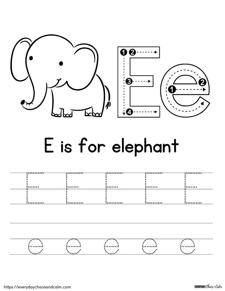 Letter E Worksheets Printable Alphabetworksheetsfree NBKomputer