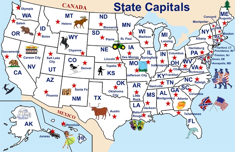 List Of State Capitals Printable Printable Word Searches