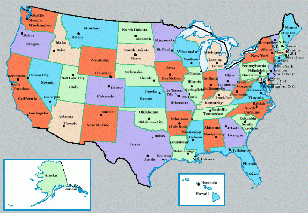 Map With States And Capitals Printable Ruby Printable Map