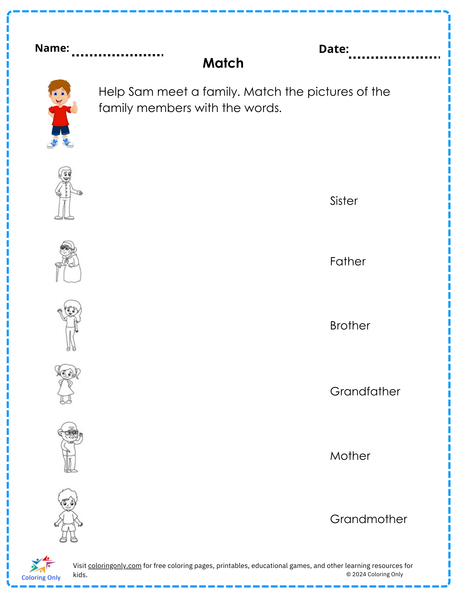 Match Free Printable Worksheet
