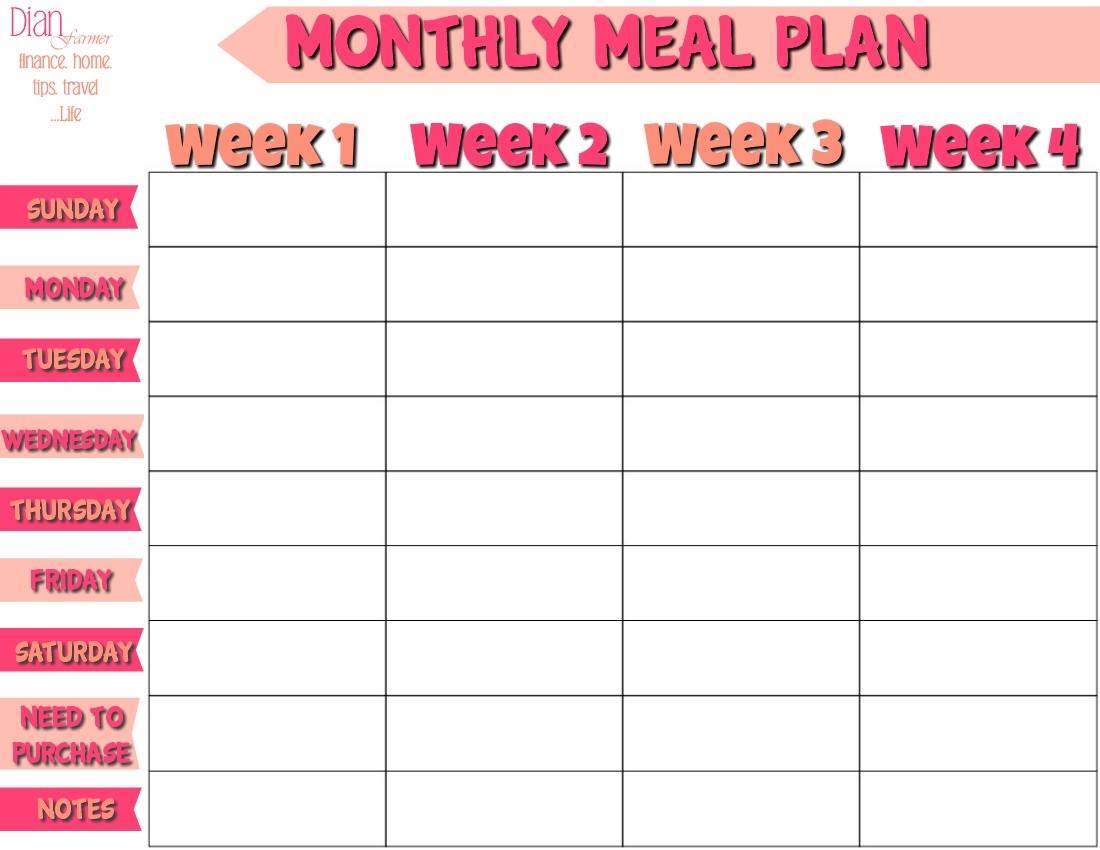 Meal Planner Free Printable Rolfarticle