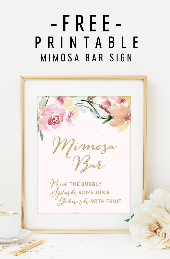 Mimosa Bar Sign Printable Free