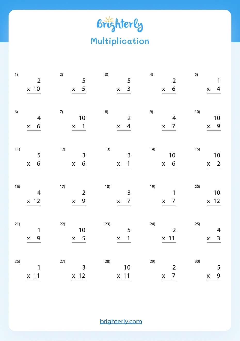 Multiplication Worksheets Printable Grade 3 Printable Worksheets