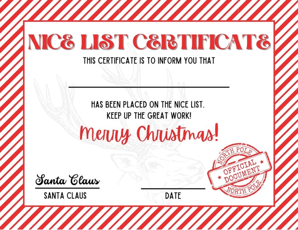 Nice And Naughty List Certificate Free Printable OriginalMOM