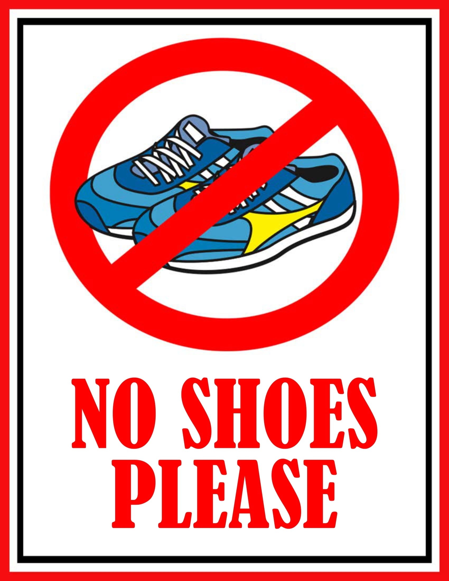 No Shoes Sign Printable Printable Templates Online By Paul Printable