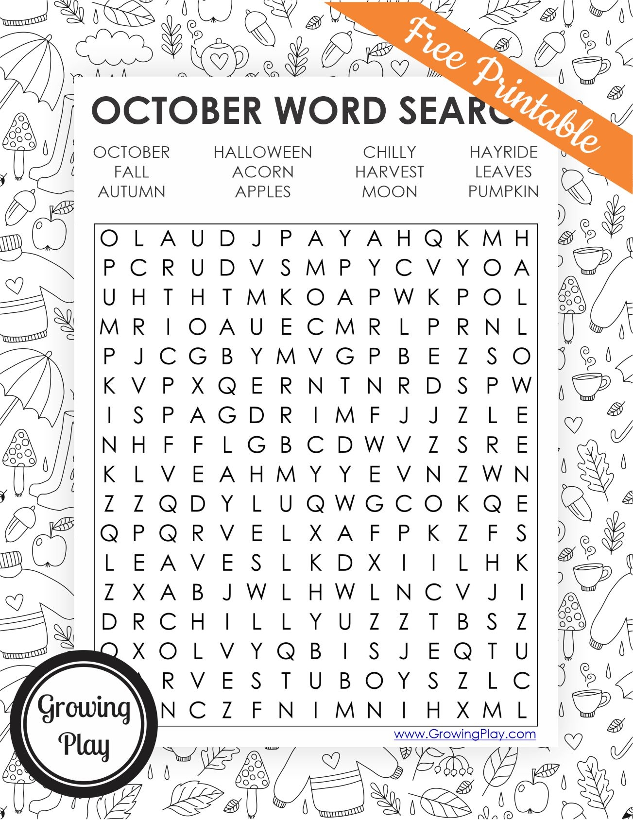 October Word Search Free Printable Printable Word Sea Vrogue co