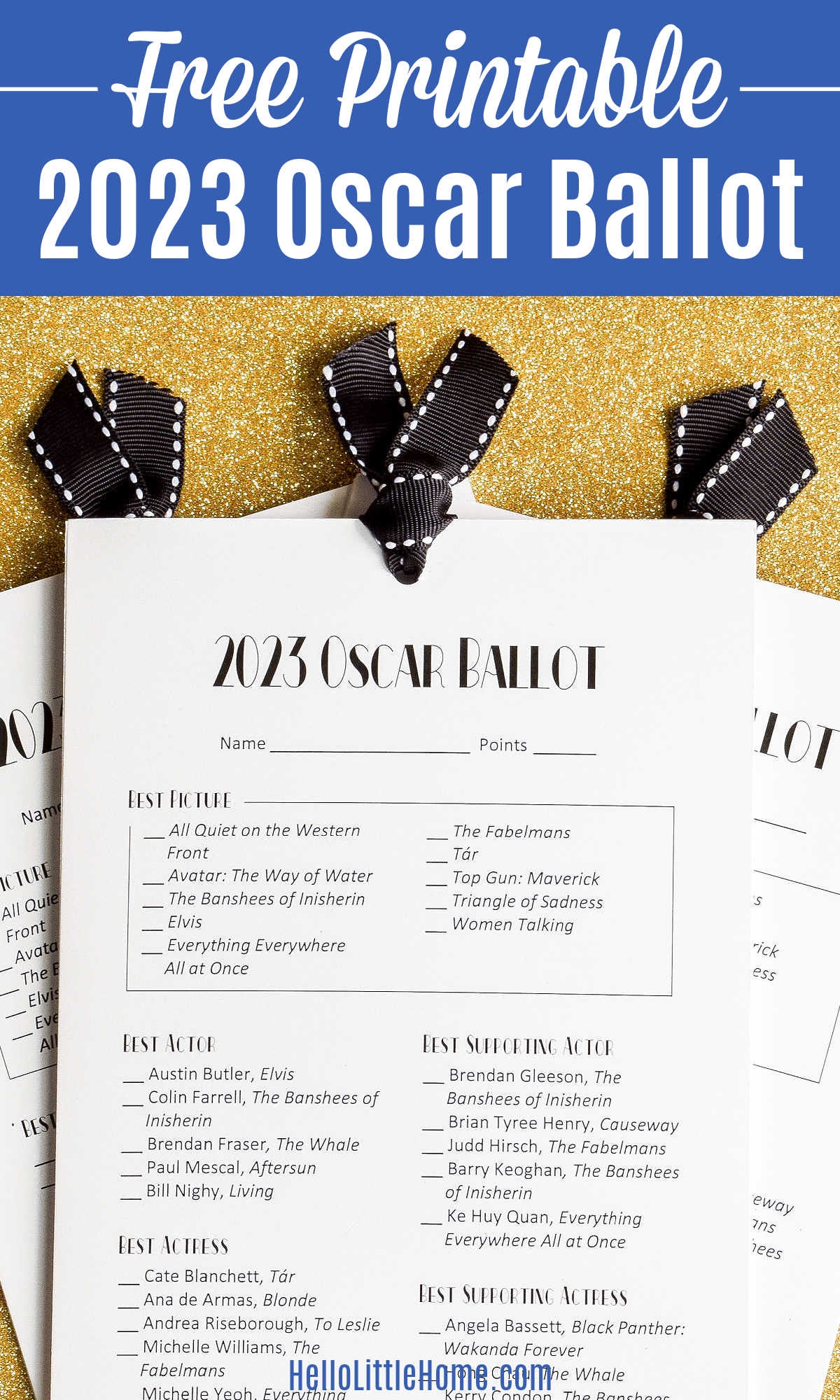Oscar Nominations 2025 Printable Julie Berenice
