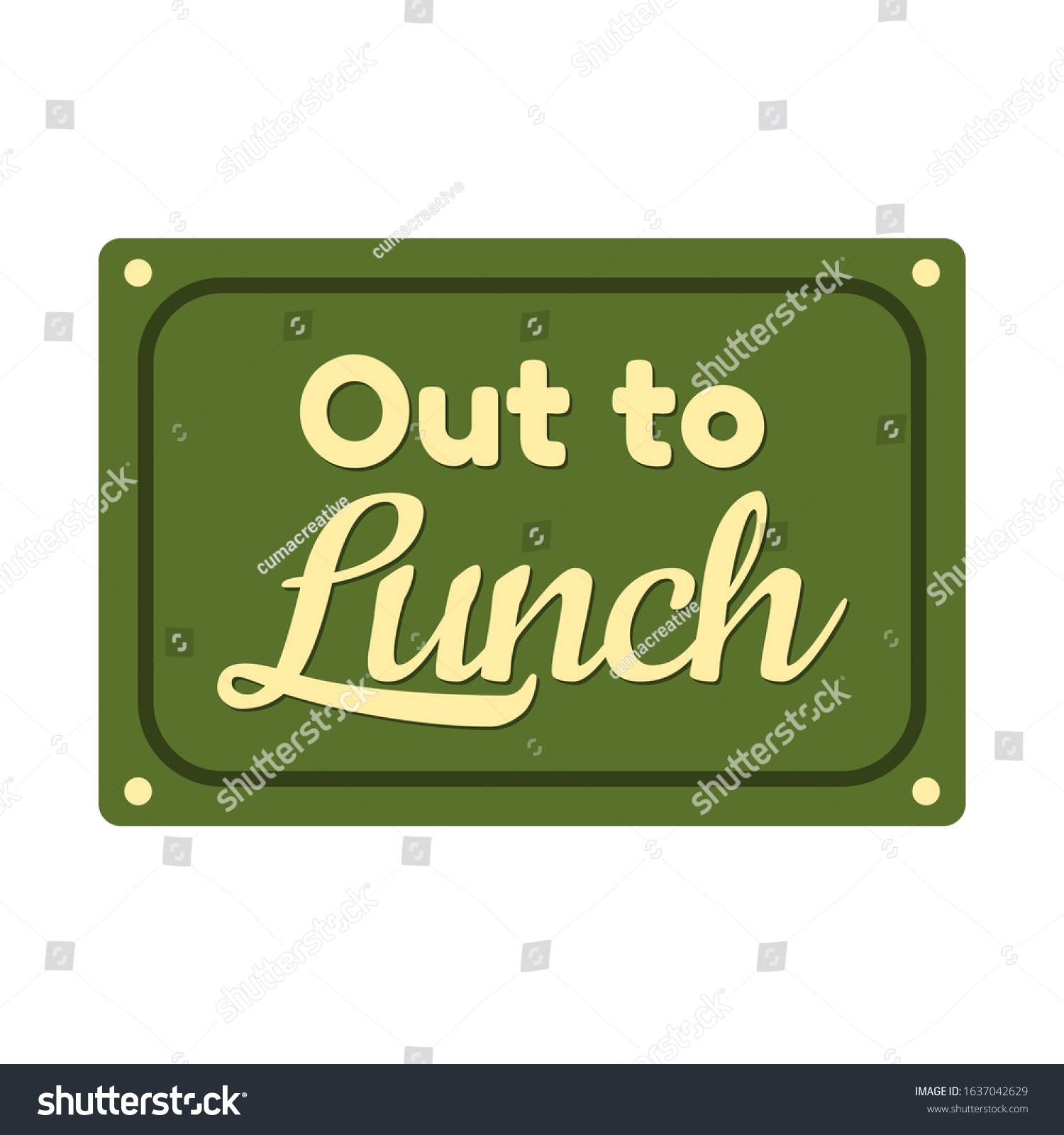 Out Lunch Sign Vector Illustration Stock Vector Royalty Free 