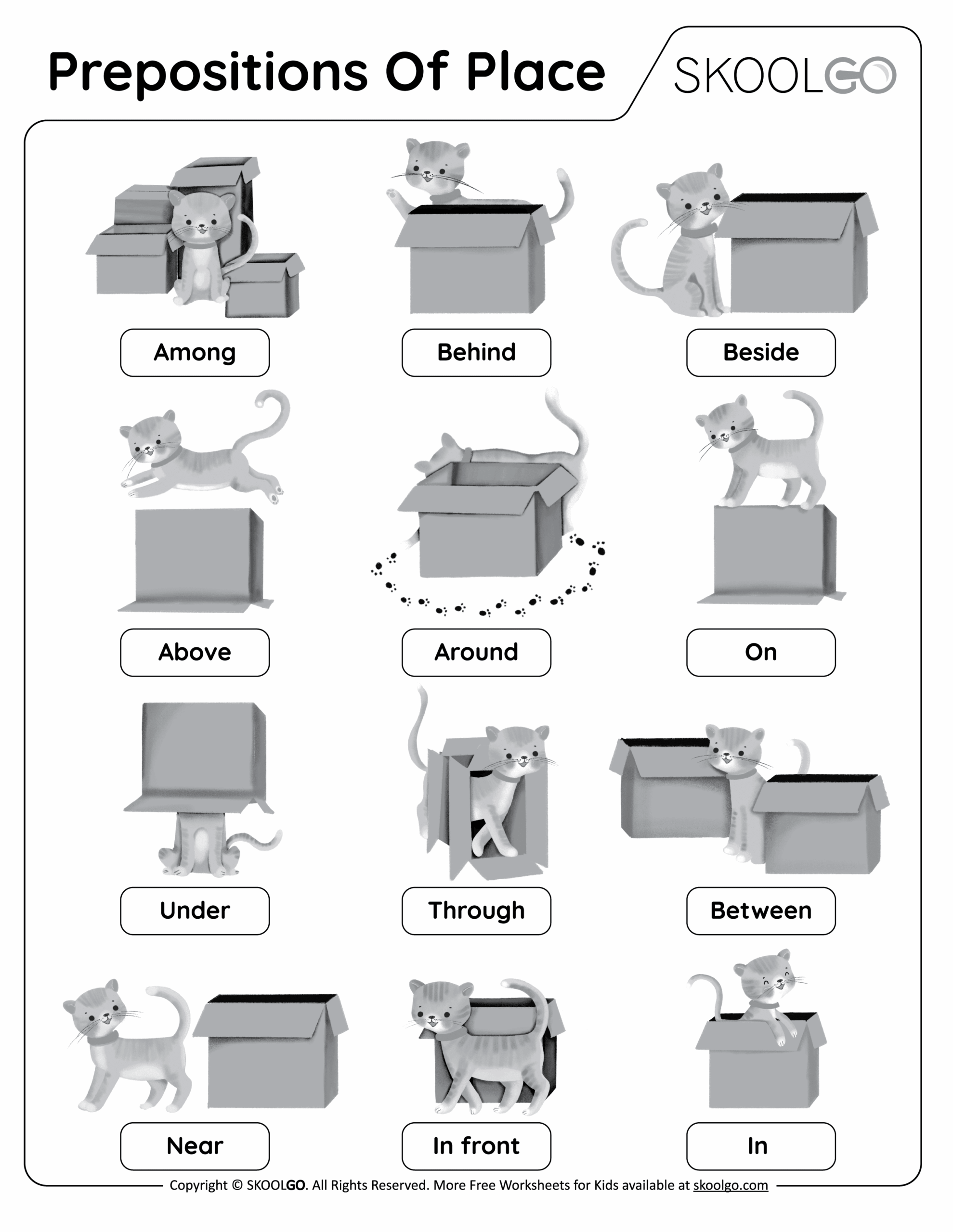 Prepositions Of Place Worksheet Kindergarten Free Printable Free