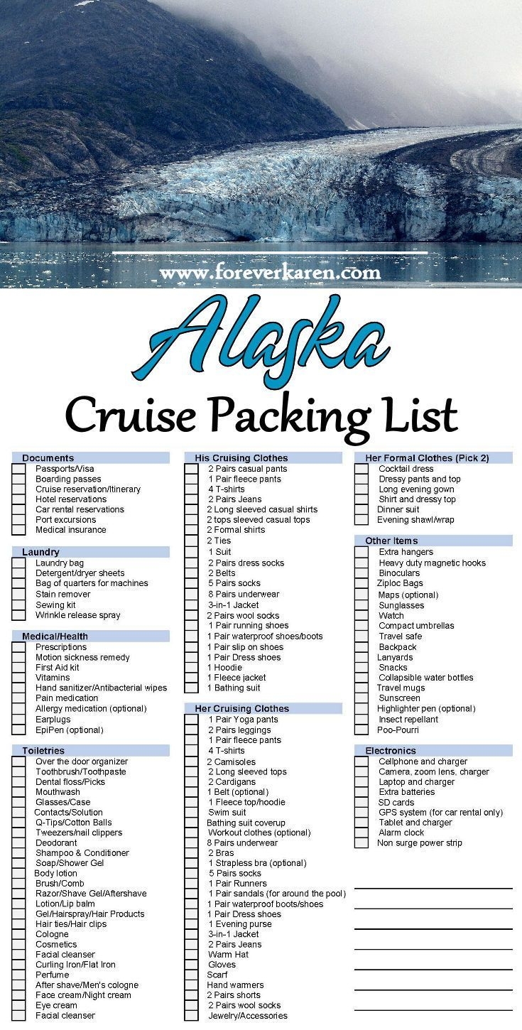 Printable Alaska Cruise Packing List Printable Calendars AT A GLANCE