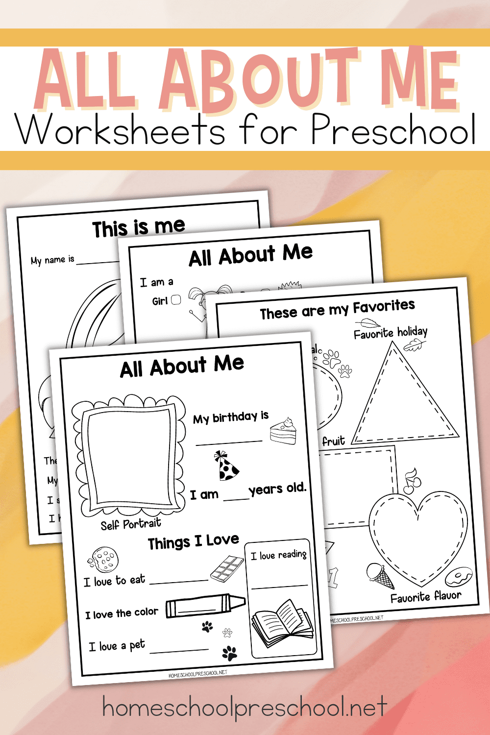 Printable All About Me Worksheet Worksheets For Kindergarten