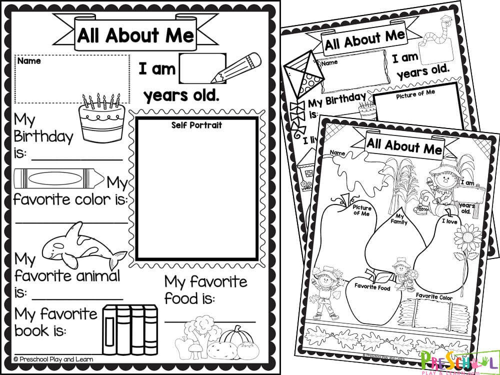 Printable All About Me Worksheet Worksheets For Kindergarten