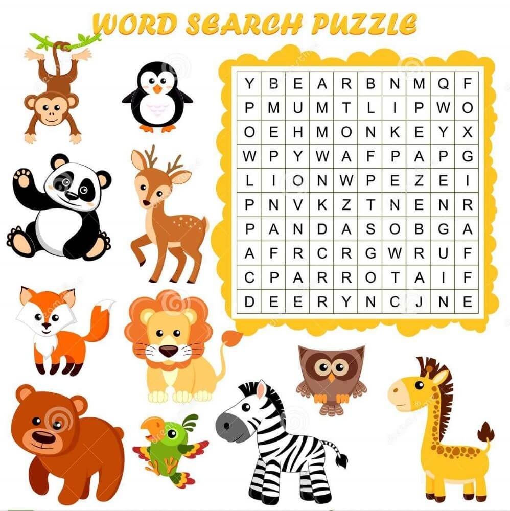 Printable Animals Word Search Puzzle Free Download And Print For You
