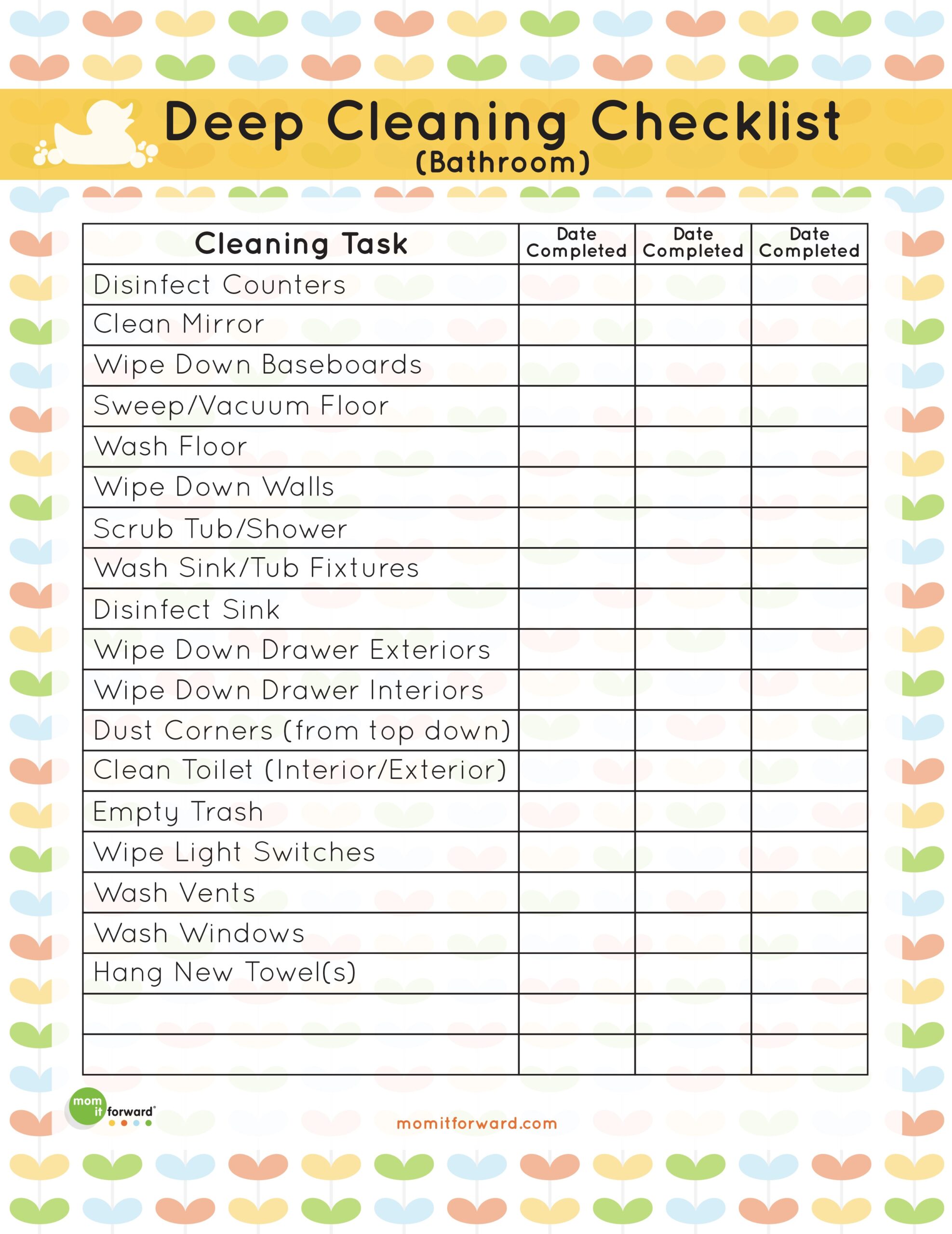 Printable Bathroom Deep Cleaning List Mom It ForwardMom It Forward
