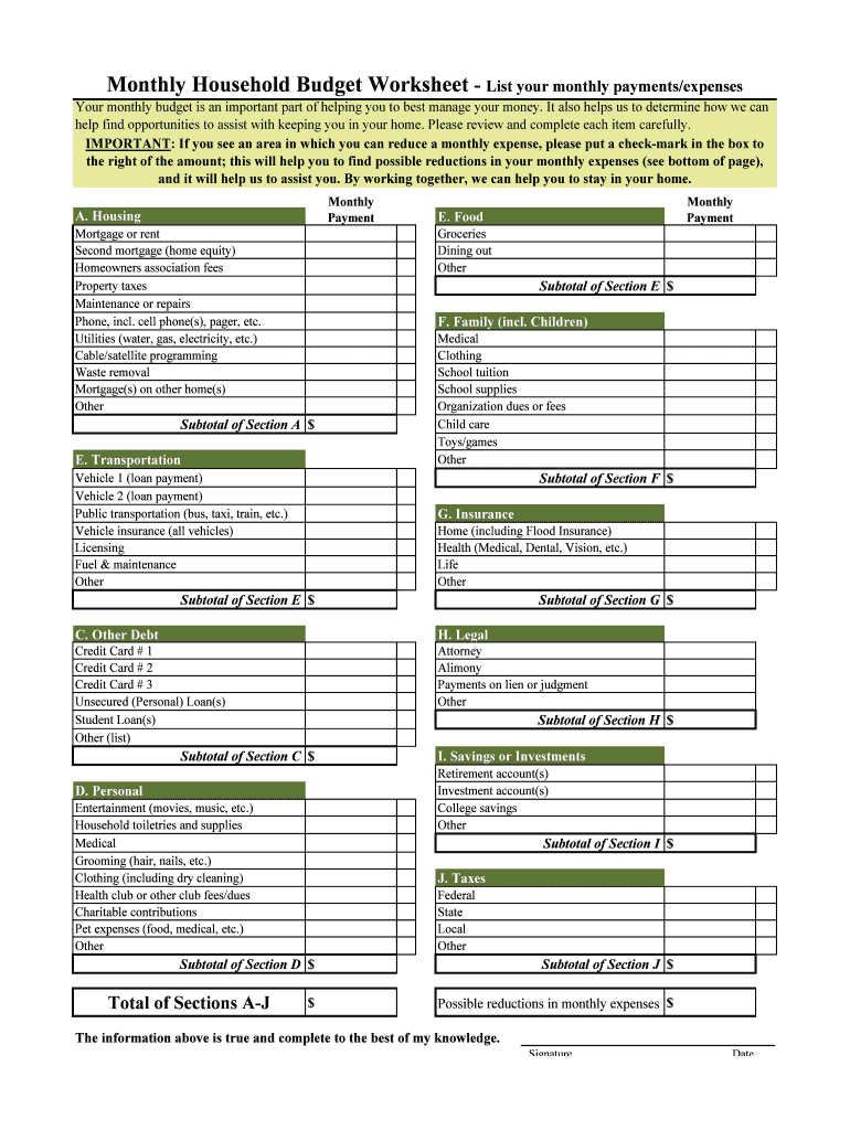 Printable Budget Worksheet Pdf Db excel