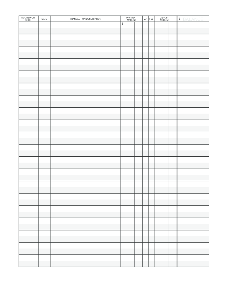 Printable Check Register Sheets Pdf Fill Online Printable Fillable
