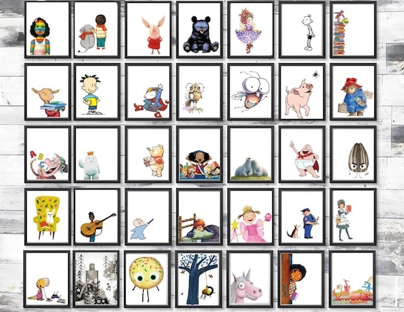 Printable Childrens Book Character Gallery Wall Poster Bundle SET