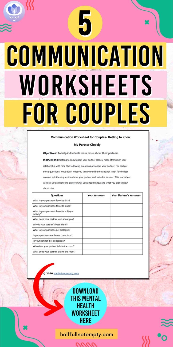 Printable Couples Communication Worksheets Printable Worksheets