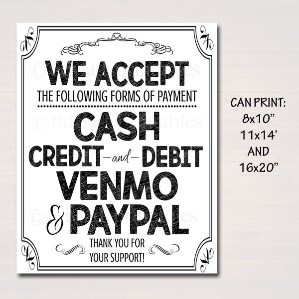 Printable Credit Card Fee Sign Etsy