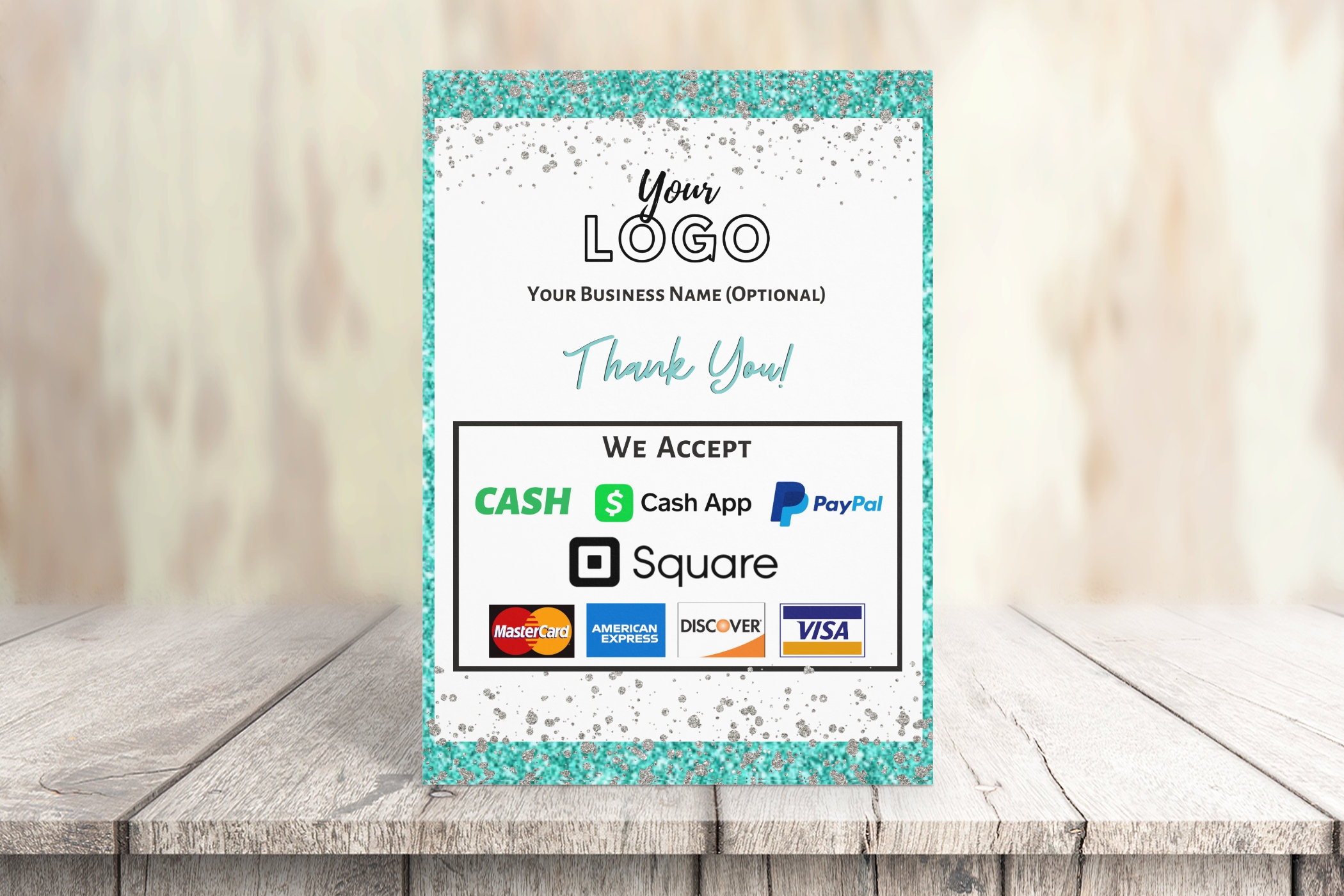 Printable Credit Card Fee Sign