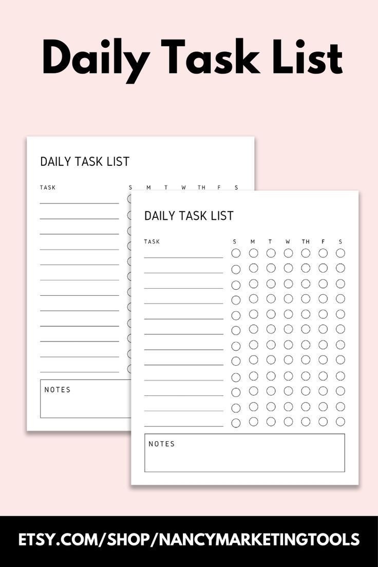 Printable Daily Task List Printable Word Searches