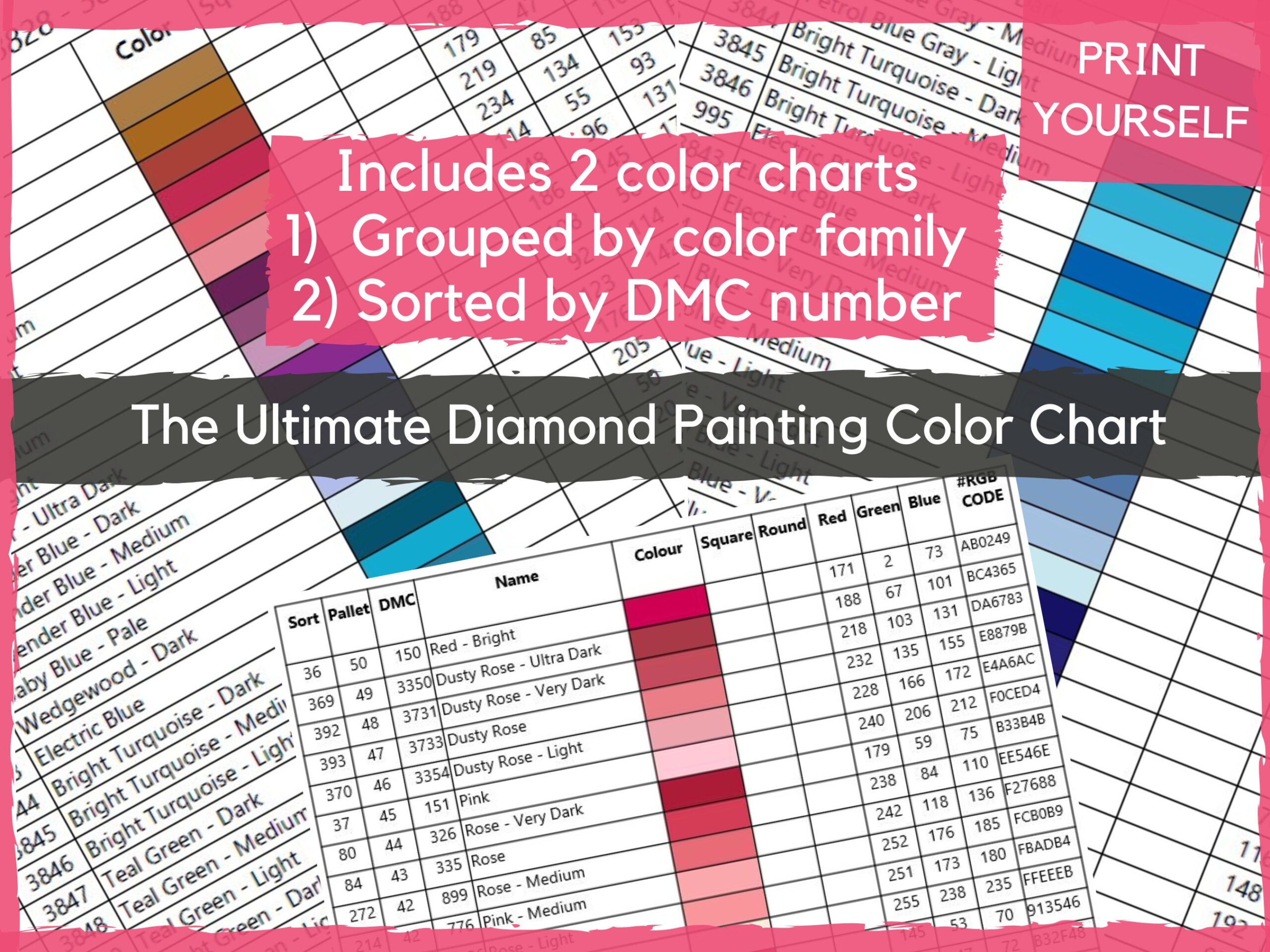 Printable Diamond Art Club Dmc List FREE Printables