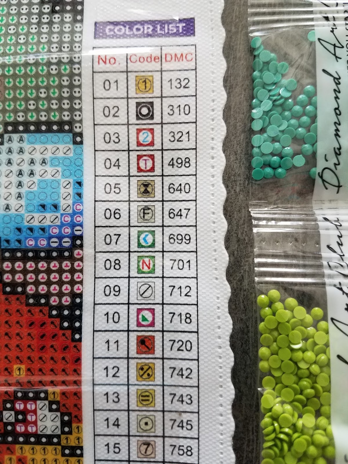 Printable Diamond Art Club Dmc List FREE Printables