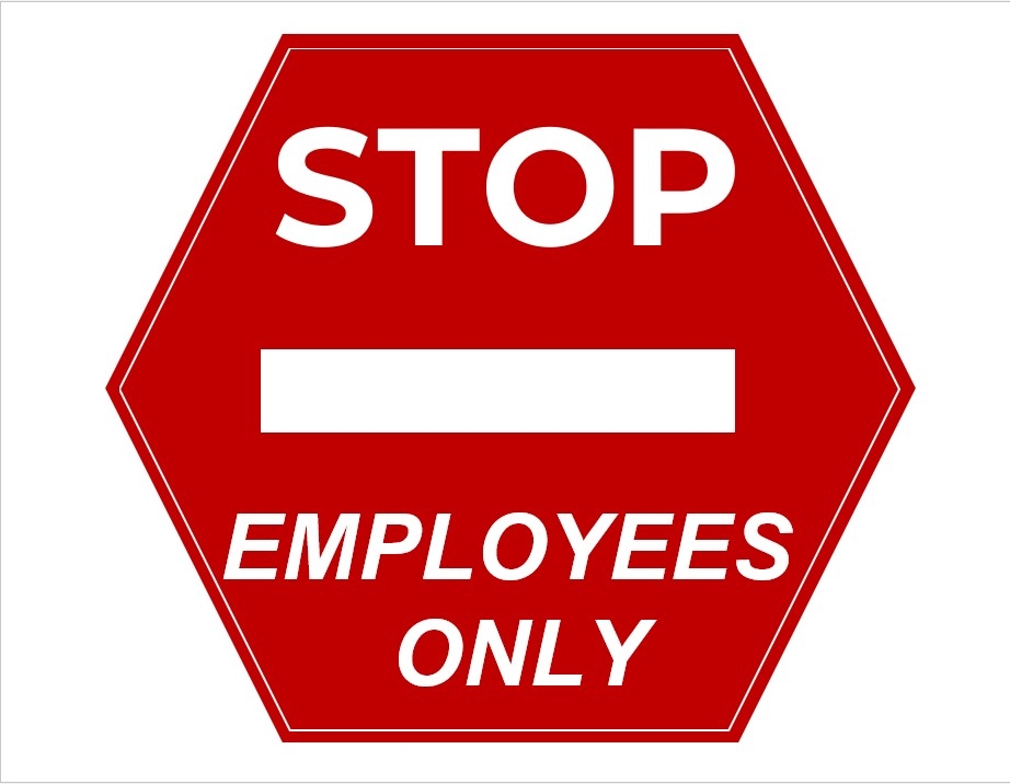 Printable Employees Only Sign Room Surf