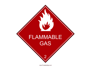 Printable Flammable Gas Sign